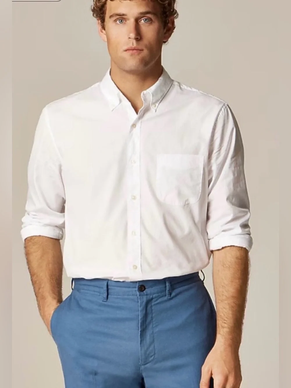 J Crew White Secret Shirting Wash Slim  Untucked Poplin Shirt BJ744 NWOT S #2621