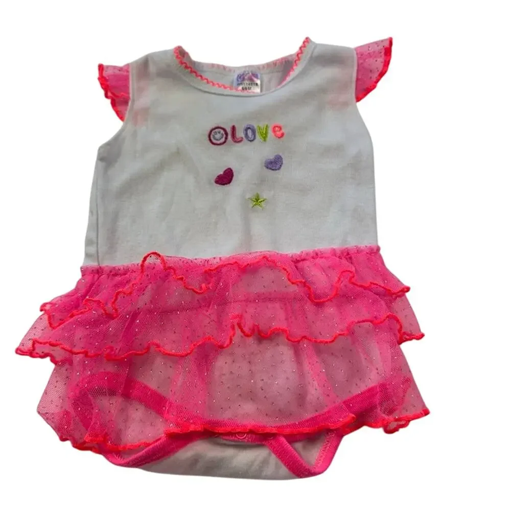 Baby Girls Pink Tutu Love Onesie Bodysuit 6-9 Months