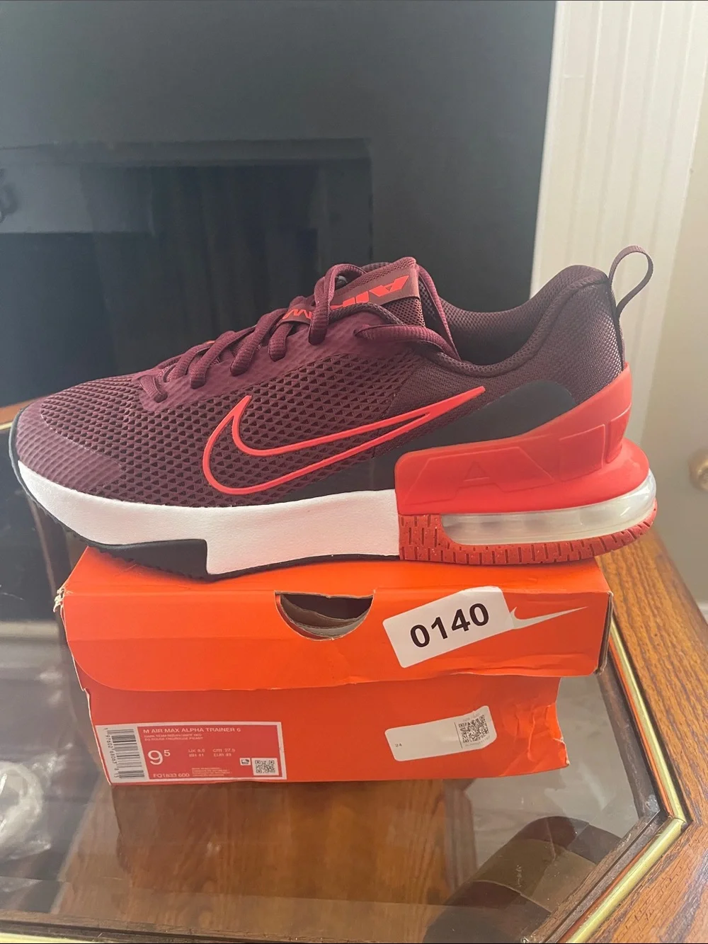 Nike Men's Maroon and Red Air Max Trainer