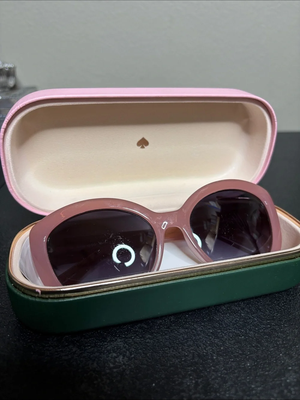 kate spade Blush Pink Sherrie Round Acetate Sunglasses Gradient Lenses in Box