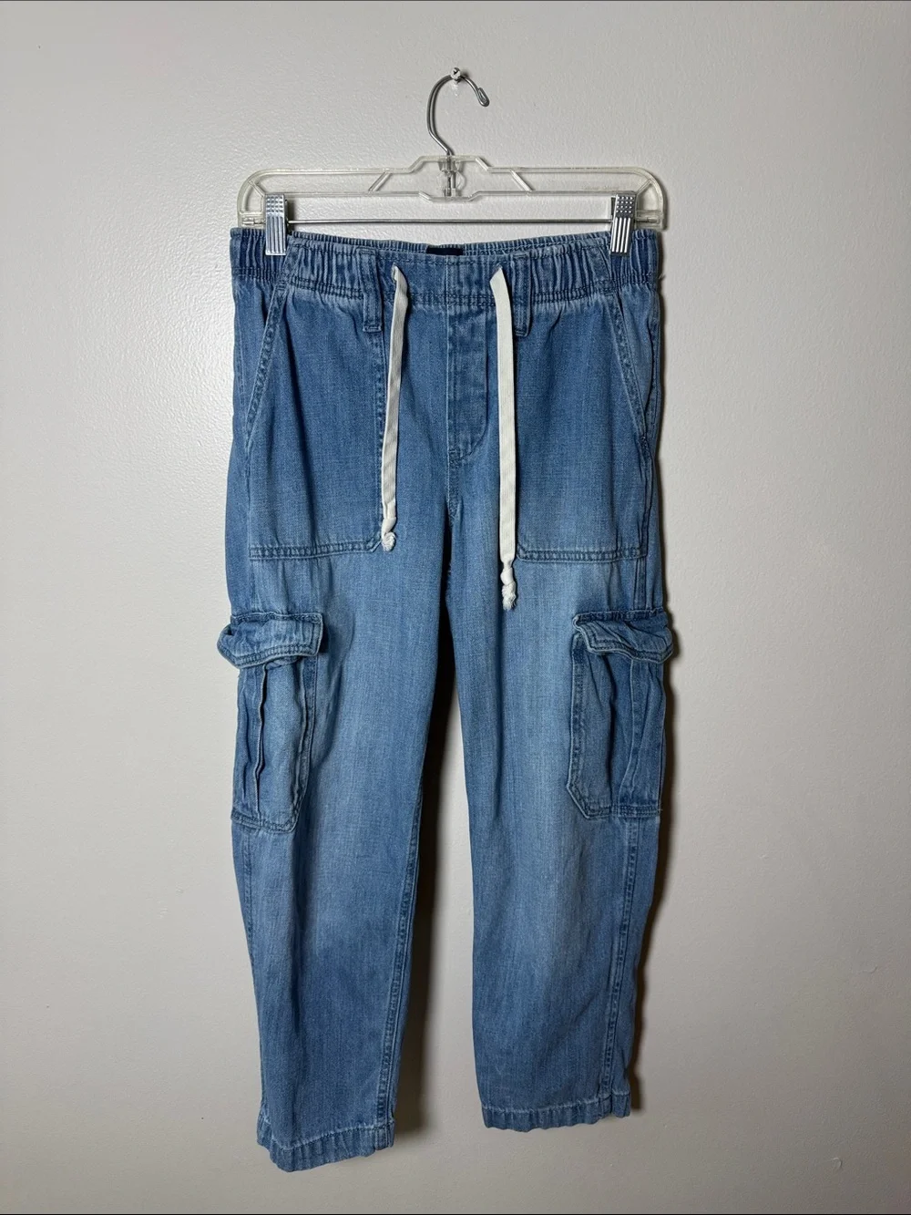GAP Light Blue Cargo Joggers with Drawstring Size Small