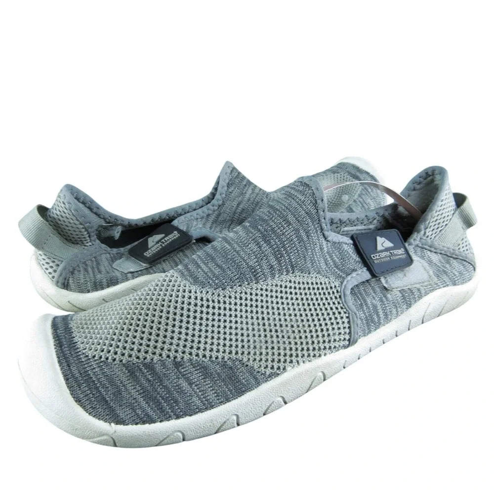 Ozark Trail Men's Size 7-8 Knit‎ Aqua Sock Rubber Grip Water Shoes • Grey