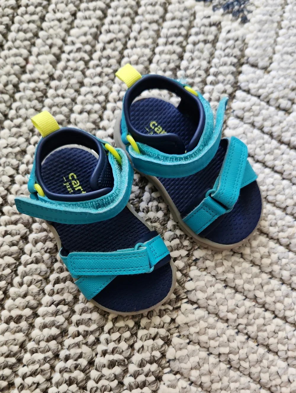 Toddler Size 3 Carter's Teal & Navy Adjustable Comfort Sandals