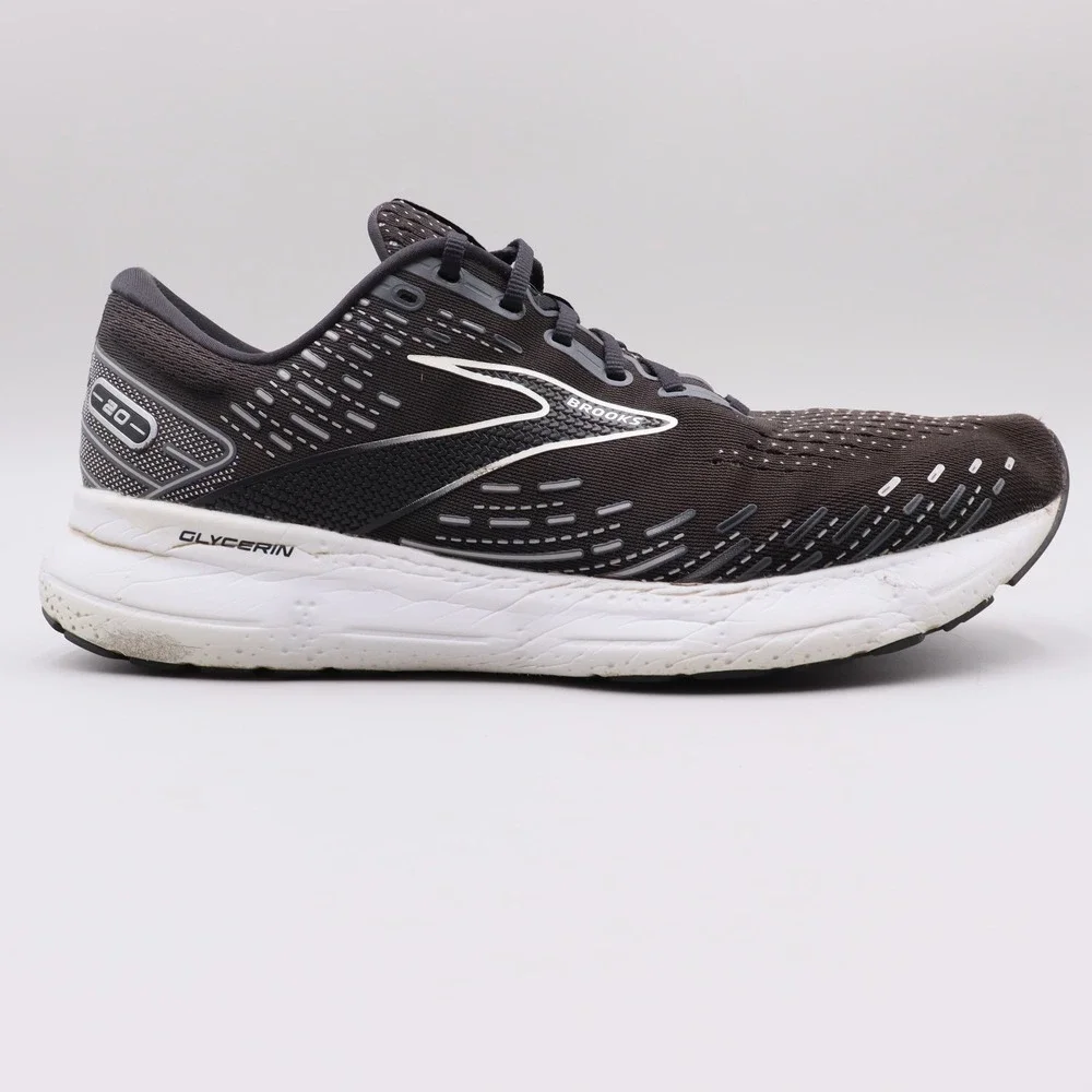 Brooks Glycerin 20 Mens Size 14D US Black White Running Shoes 1103821D059