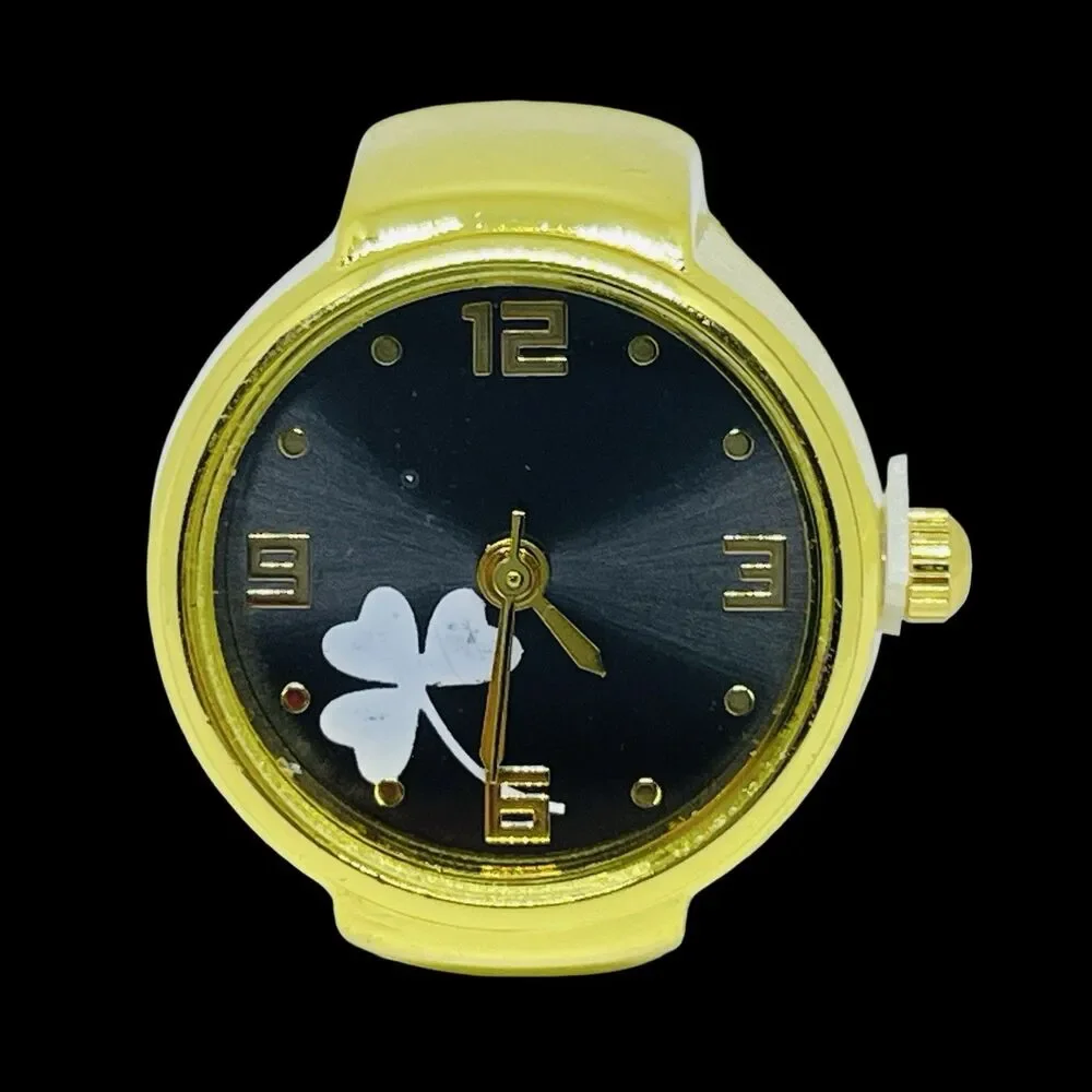Ring Watch Gold Design With Crystals New