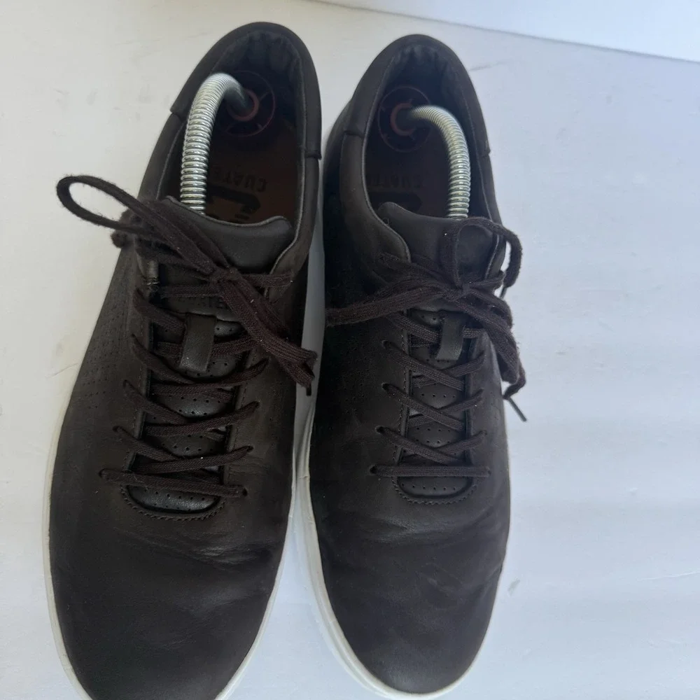 Cuater Travis Mathew Phenom Leather Sneakers Men's 10 Brown 4MT090 Casual