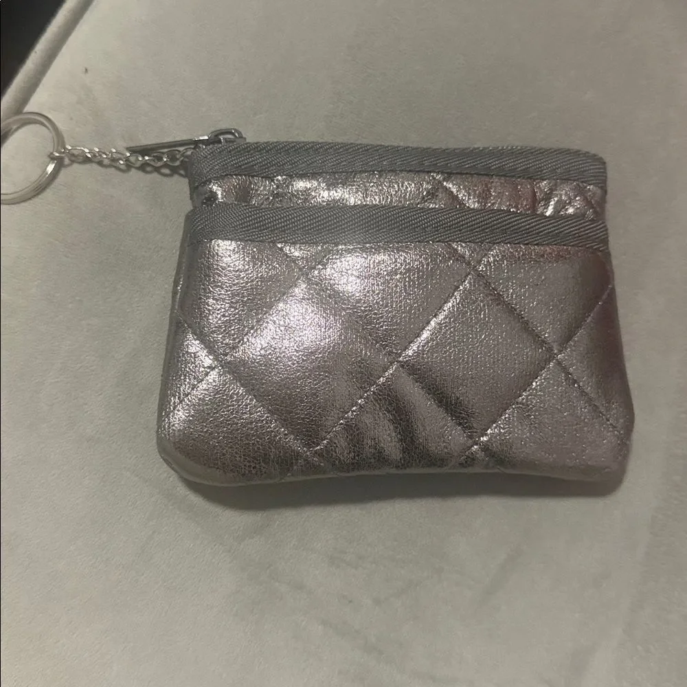 Small Key Chain Wallet - Quilted Puffer Wallet - Zipper - NWT - Keyring Attached