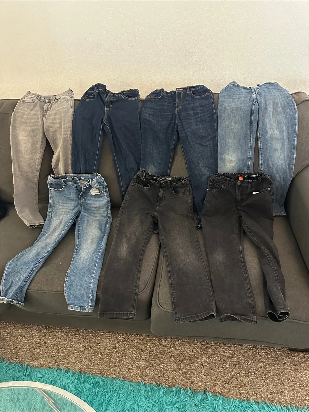 7 pair of Children’s Place Boys' Jeans - Mixed Blue, Black & Gray Denim