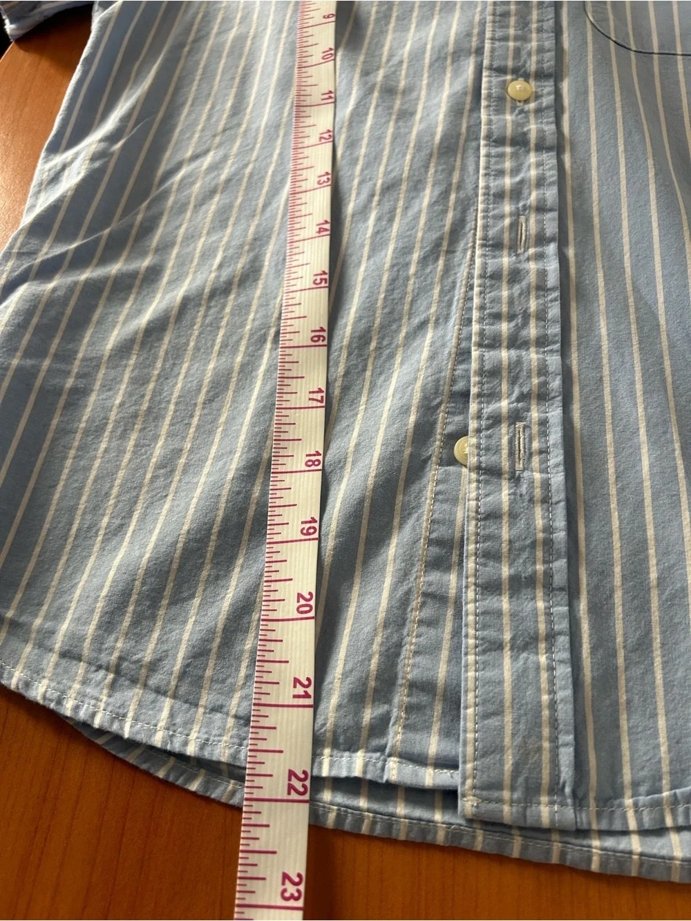 GAP Light Blue & White Stripe Short Sleeve Button-Down