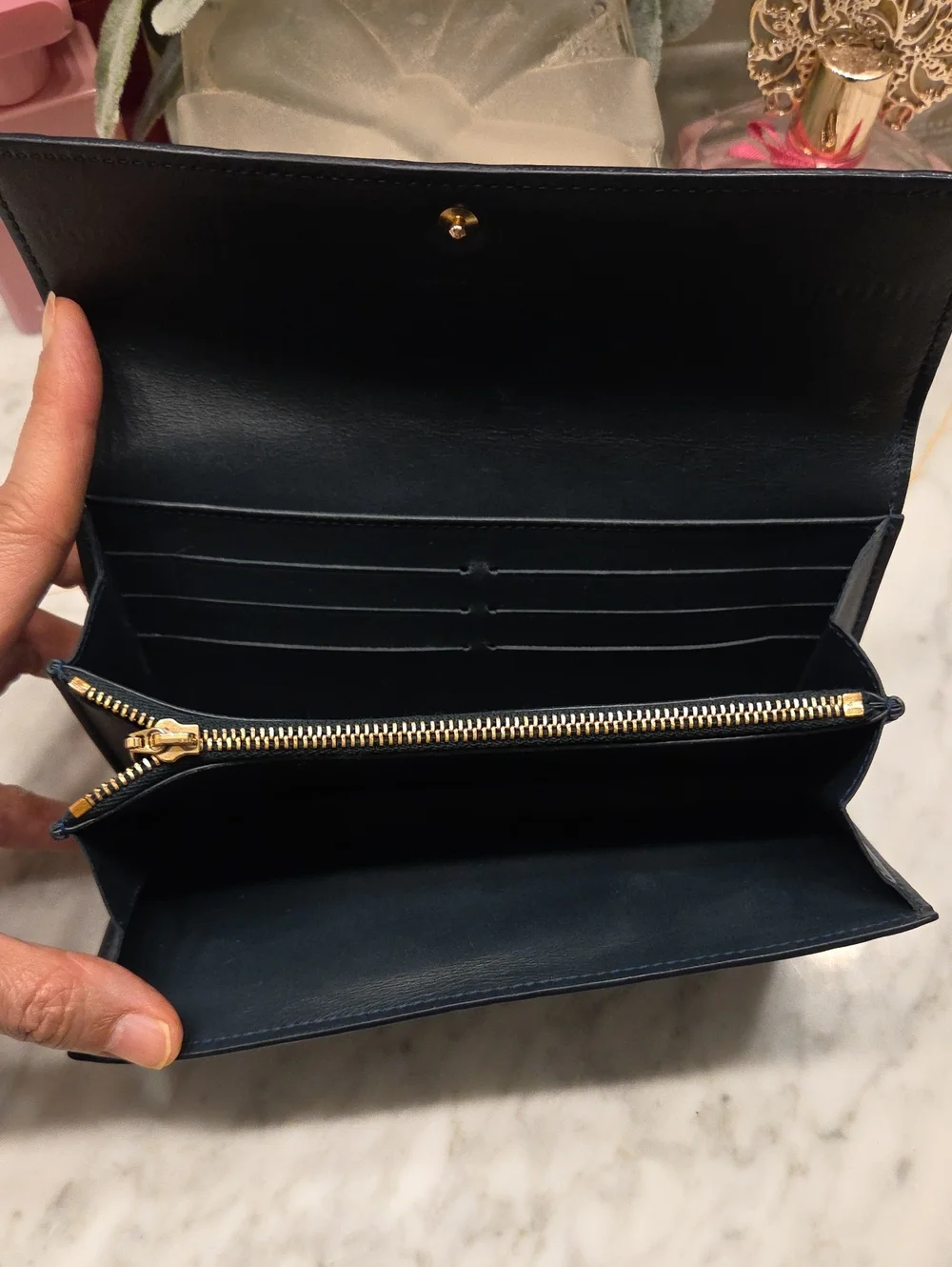 Authentic Louis Vuitton Blue/Green Monogram Vernis Continental Wallet EUC