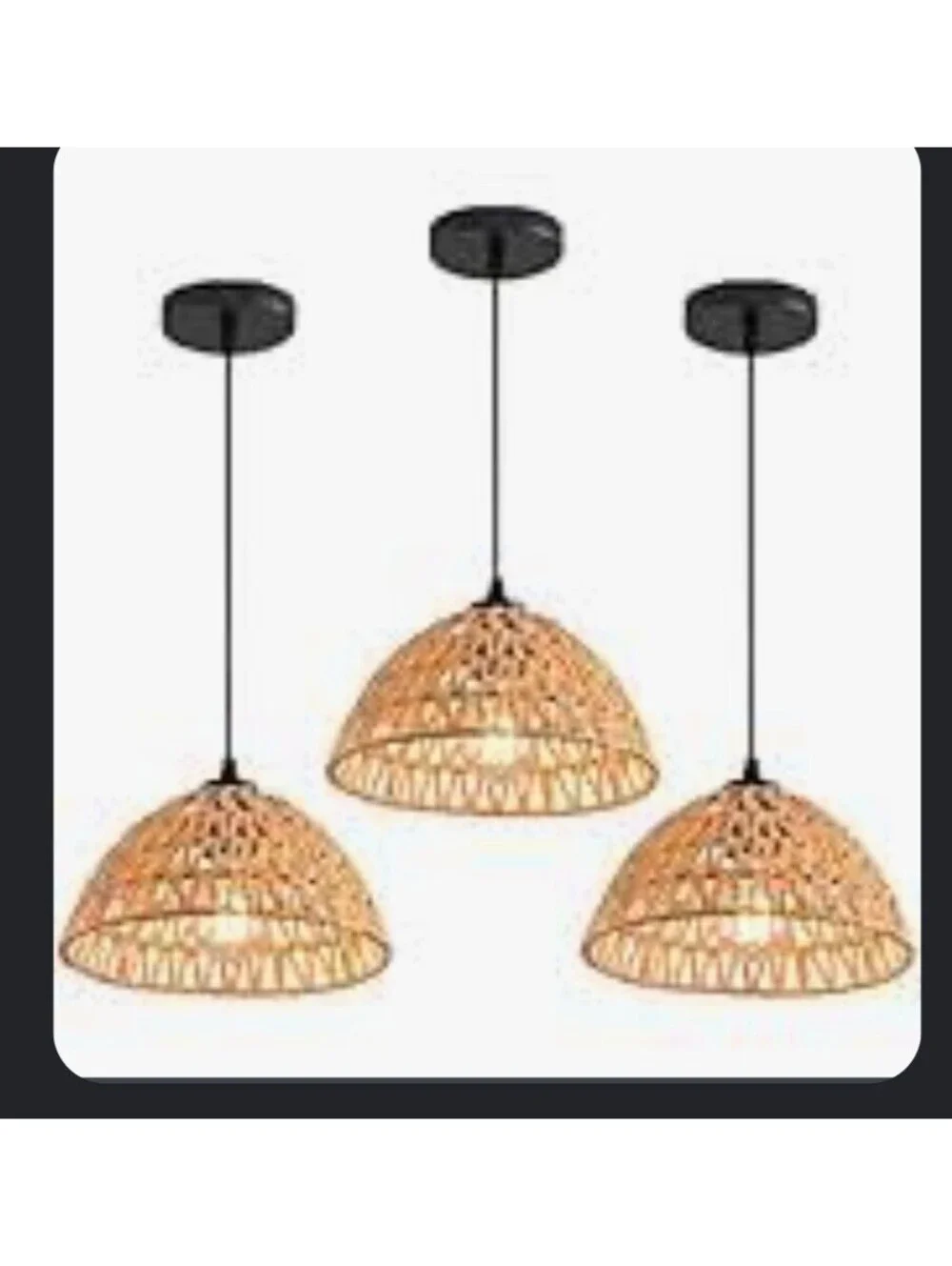 AOJUNSANSAN 3 Pack Woven Pendant Light Fixtures,10.2