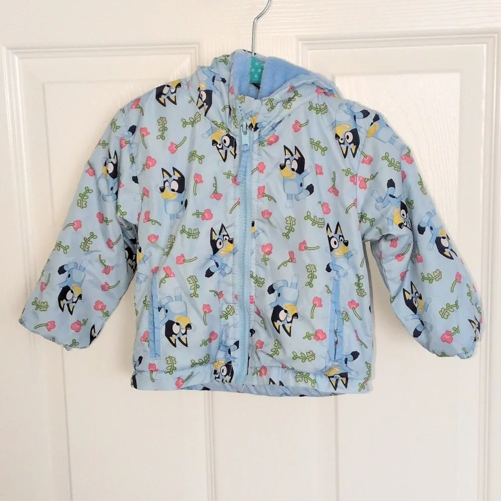 Bluey Girls Cozy Hooded Windbreaker - 12m