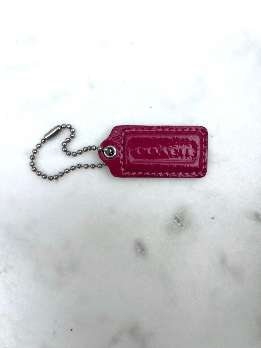 COACH Vintage Patent Hang Tag, Cranberry Red