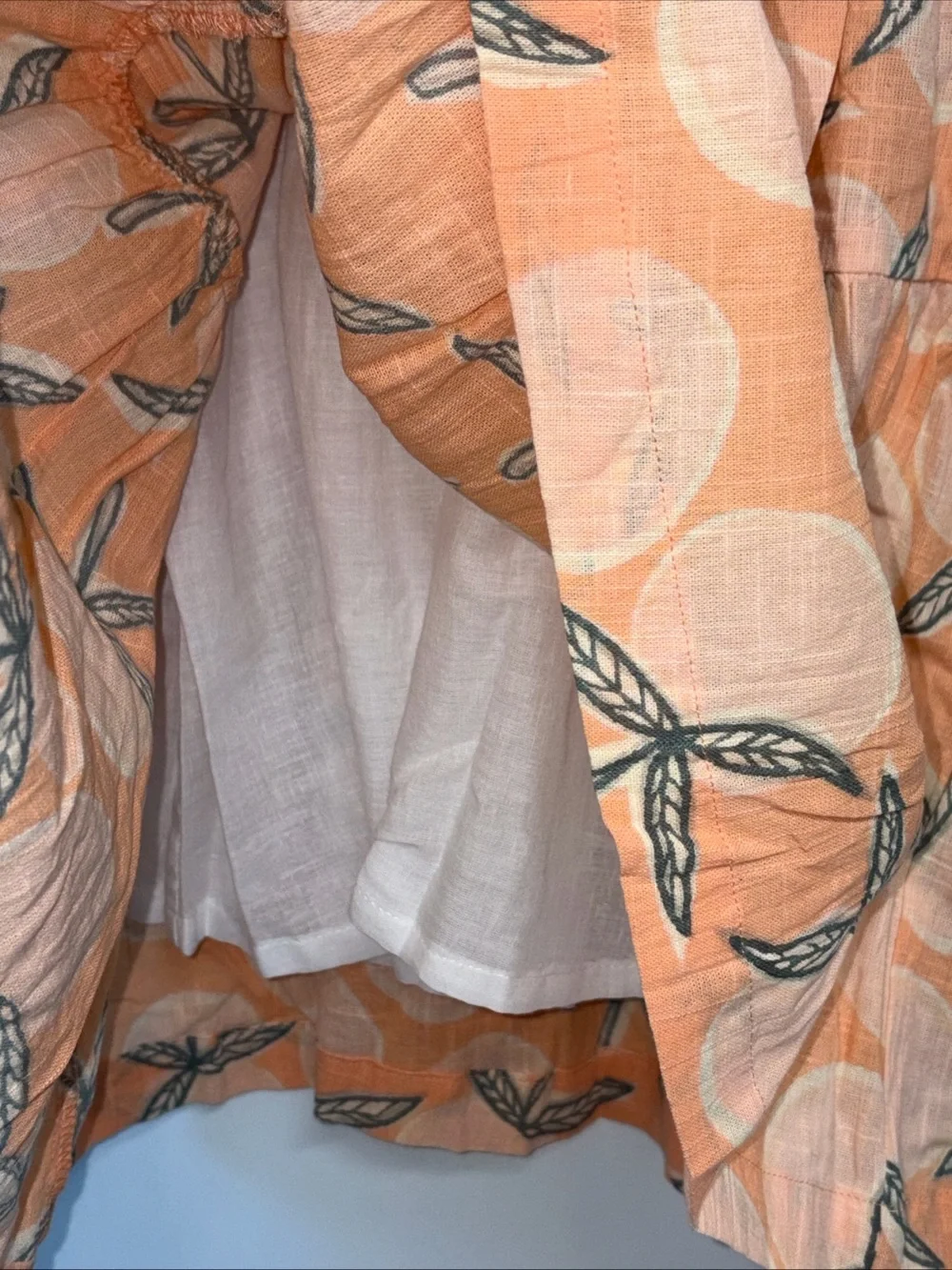 Jessica Simpson Girl's Dress M 8 Orange Fruit Sleeveless Lined 100% Cotton $42
