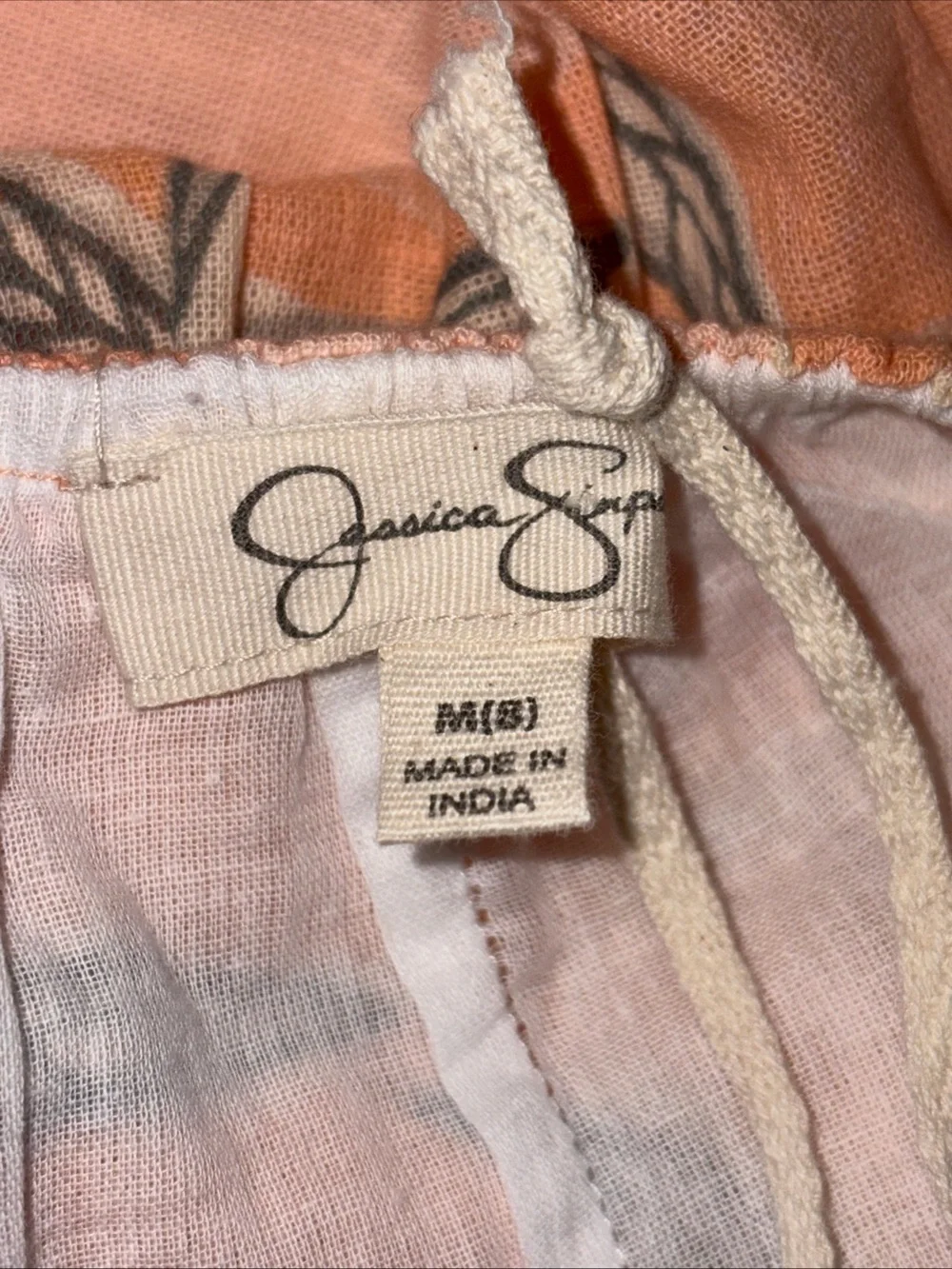 Jessica Simpson Girl's Dress M 8 Orange Fruit Sleeveless Lined 100% Cotton $42