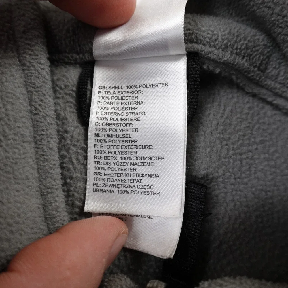 North Face Jacket Girls L 14-16 Gray Zip Fleece Pile Sweater Sweatshirt Hiking‎