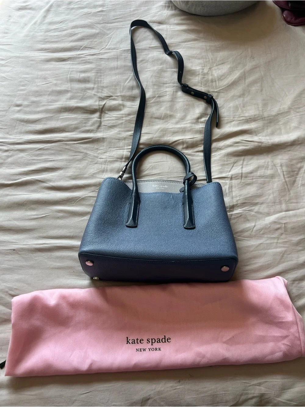 kate spade New York Margaux Leather Satchel Handbag - Blue