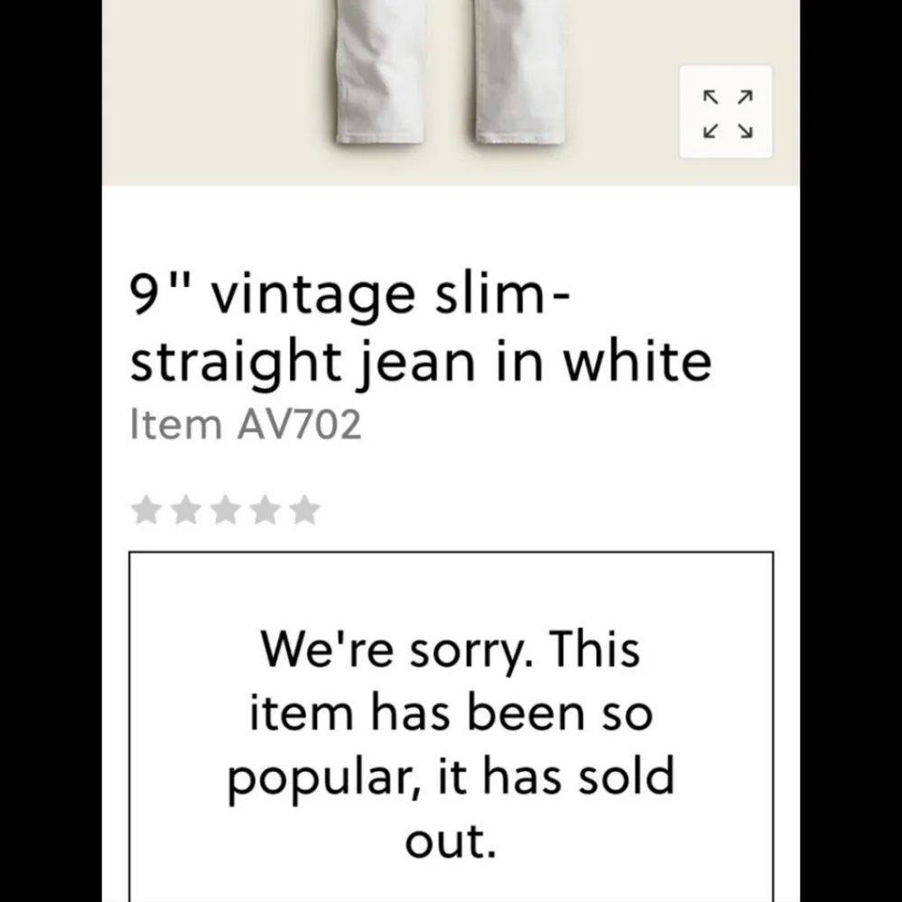 J.CREW HIGH RISE VINTAGE SLIM JEANS WHITE 37/28 Stretch BNWT SO $128 1 Left