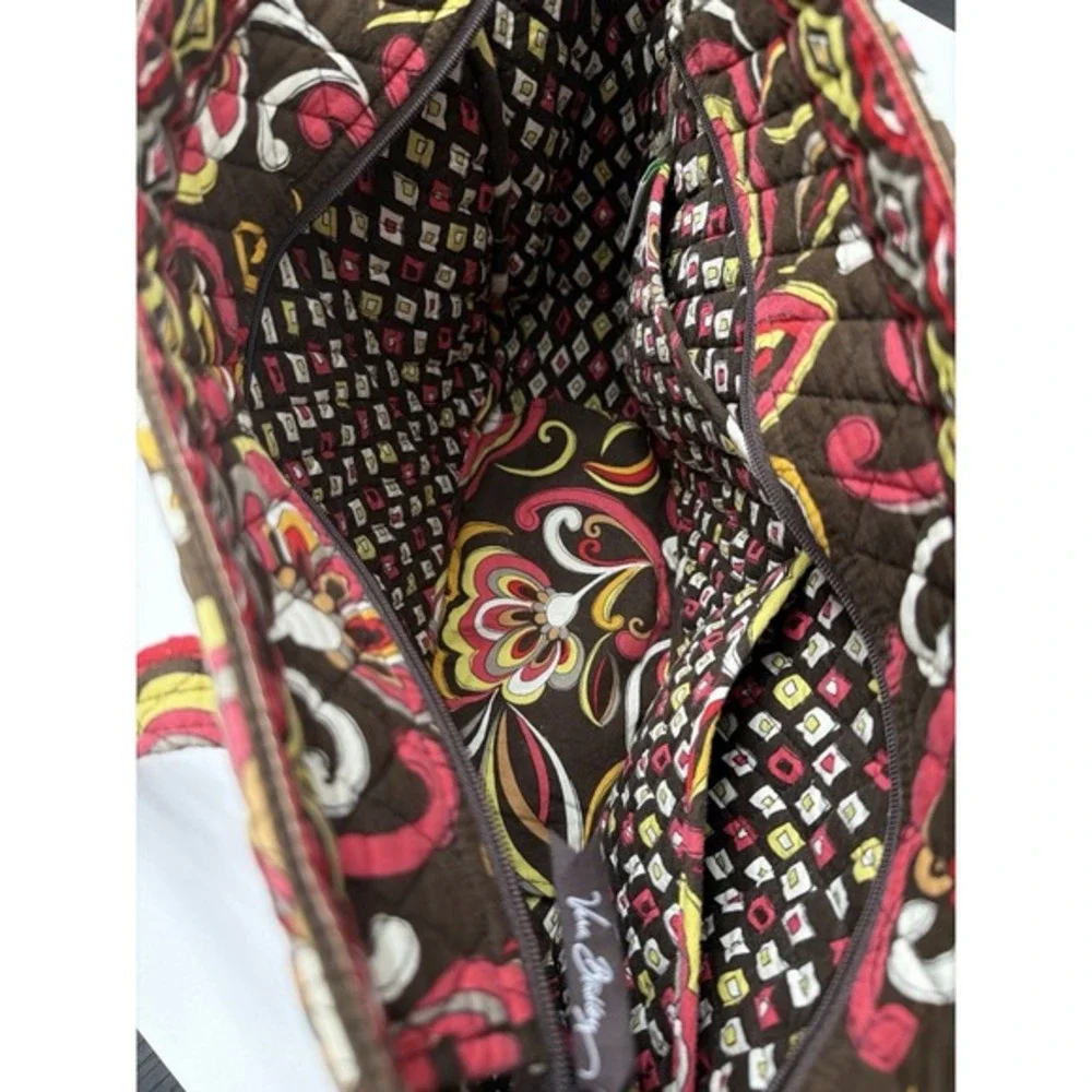 Vera Bradley Bittersweet Floral Quilted‎ Tote Bag Brown Pink.     5169