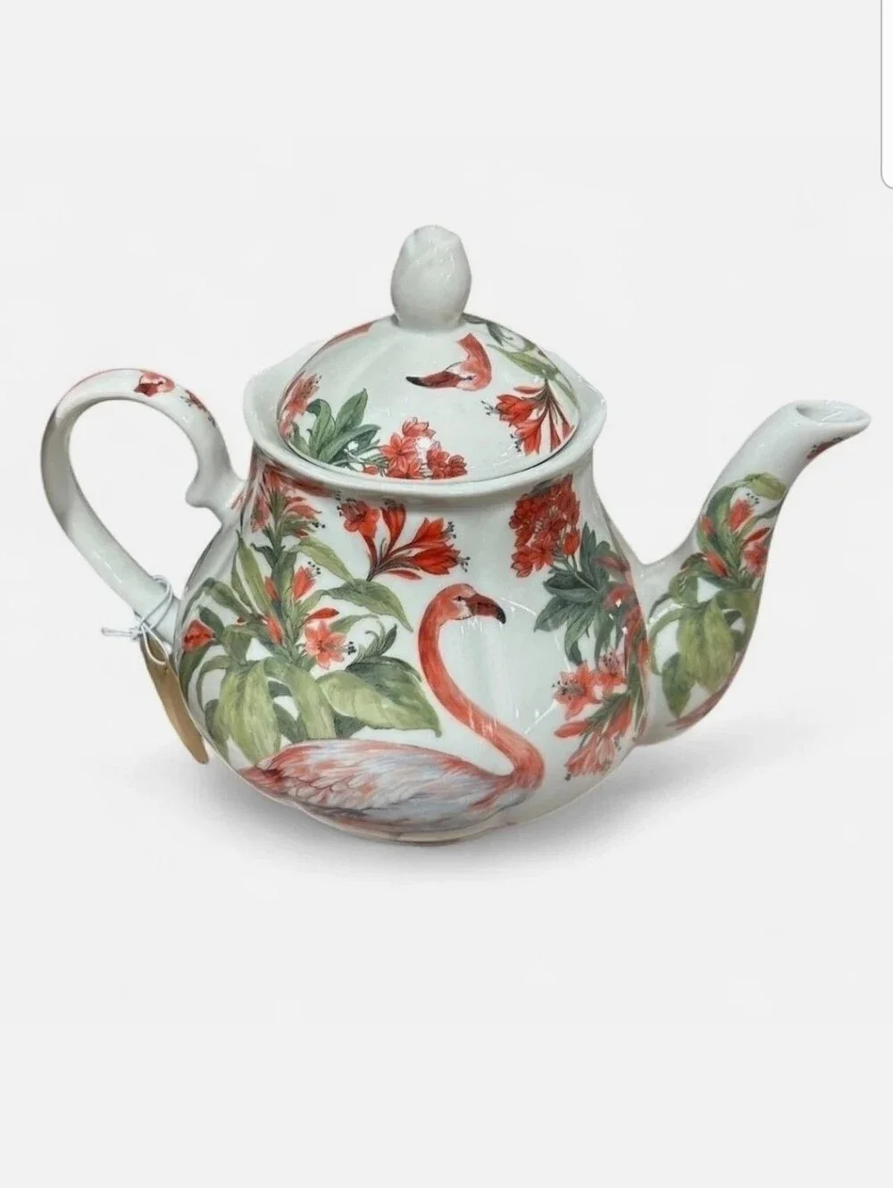Kent Pottery Flamingo Floral Porcelain Teapot Floral Decorative Shabby Chic NEW