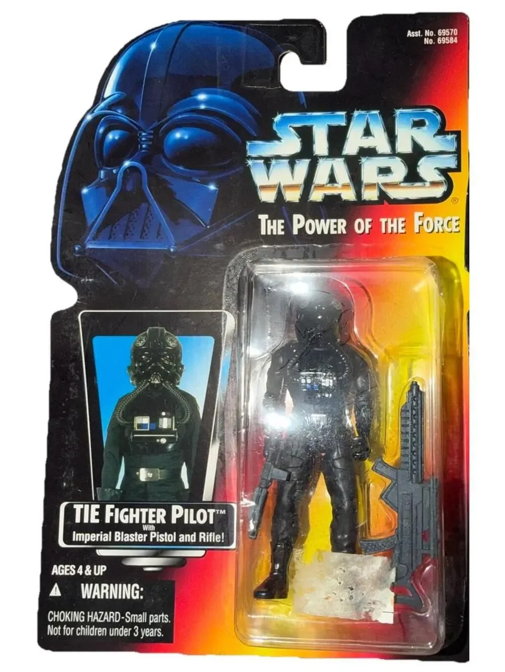 Kenner Star Wars Tie Fighter Pilot Action Figure Red Card And Green Card