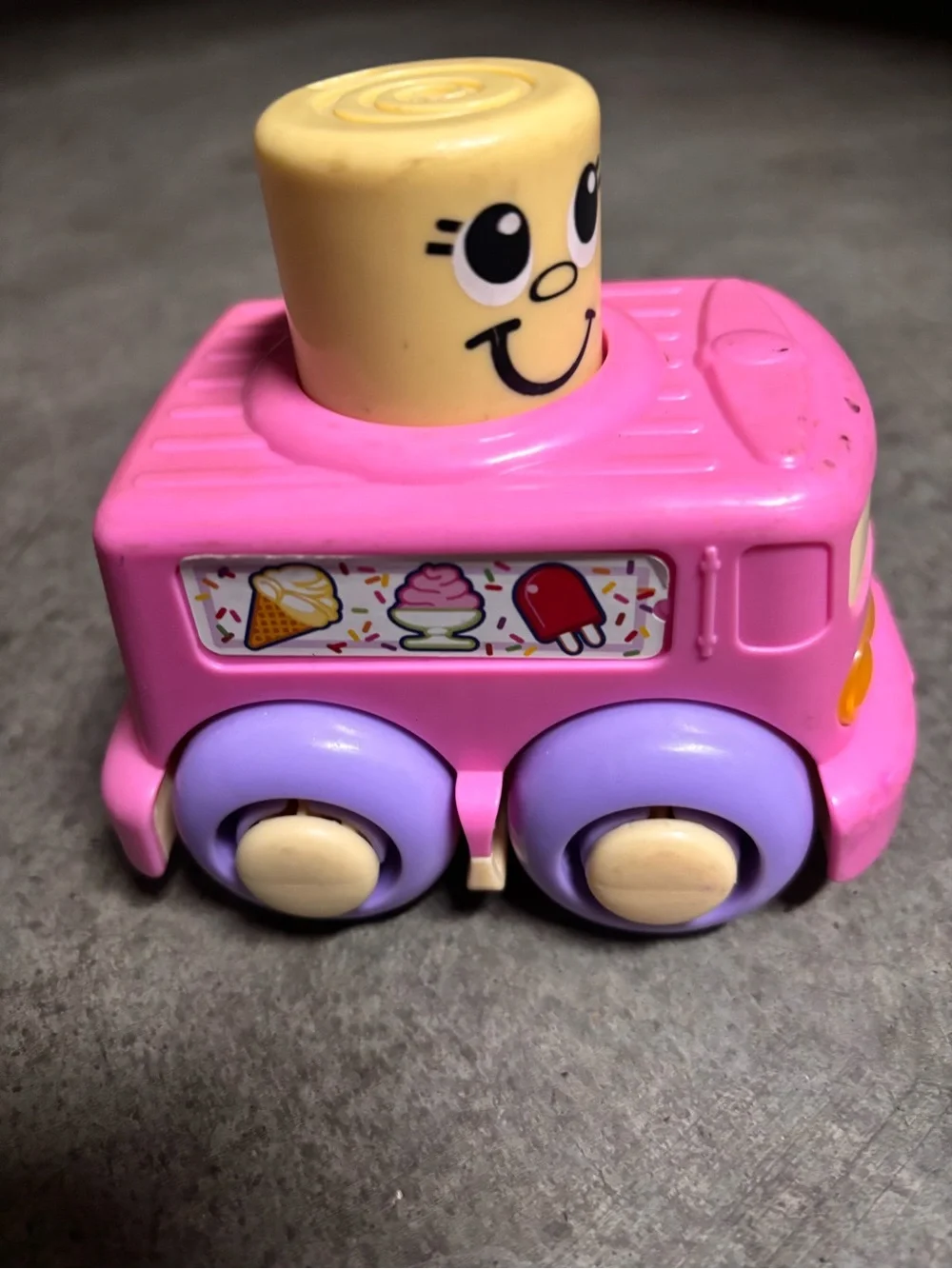Fisher-Price Pink and Purple Push Car with Yellow Driver