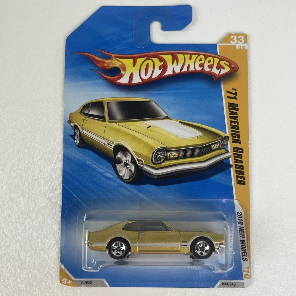 2010 Hot Wheels HW New Models 33 44 '71 Maverick Grabber Gold White w Chrome 5sp