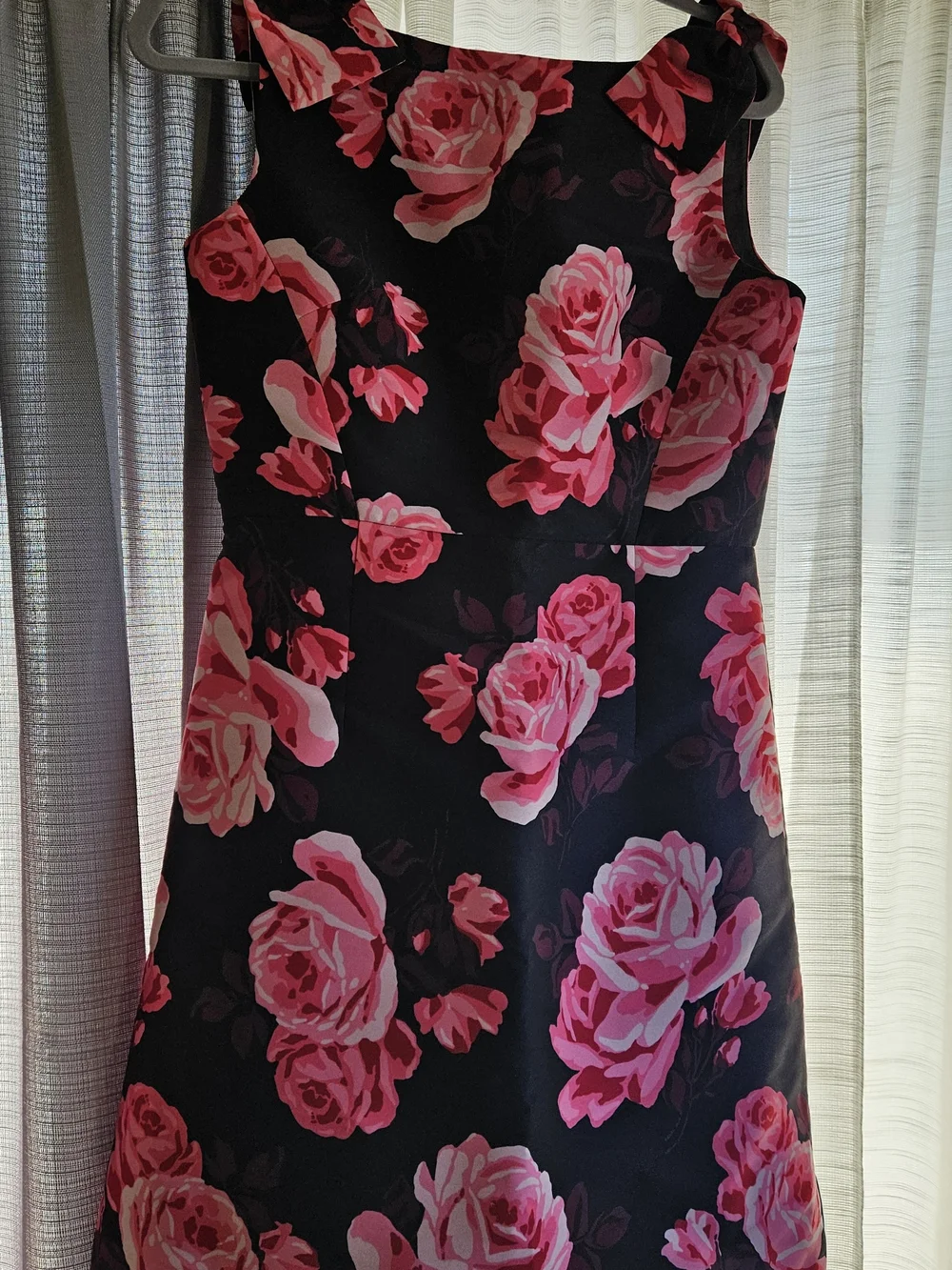kate spade Black Dress with Pink Rose Print