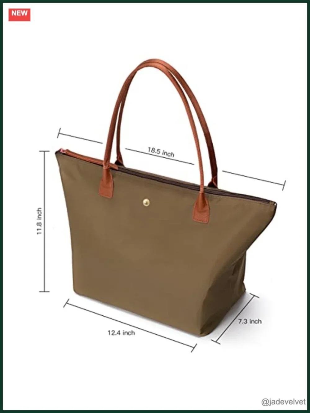 Nylon Shoulder Tote Bag, Foldable Weekend Hobo Handbag, Travel Purse