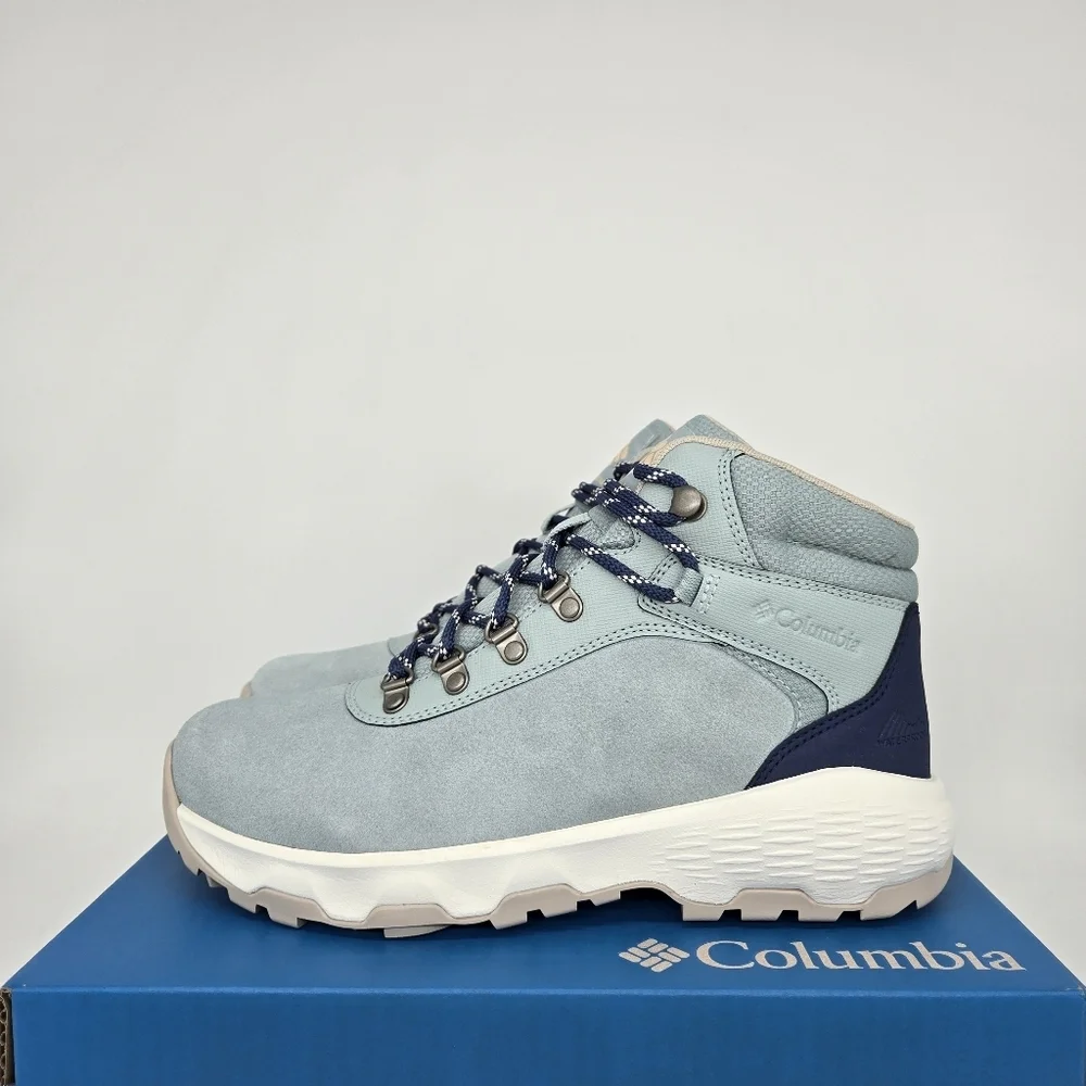 Columbia Women's Newton Wander Hiking Boots Crushed Blue Shoes Size 9 New