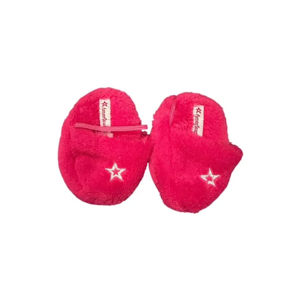 American Girl Doll Robe Slippers White Pink Star 18 Inch Retired