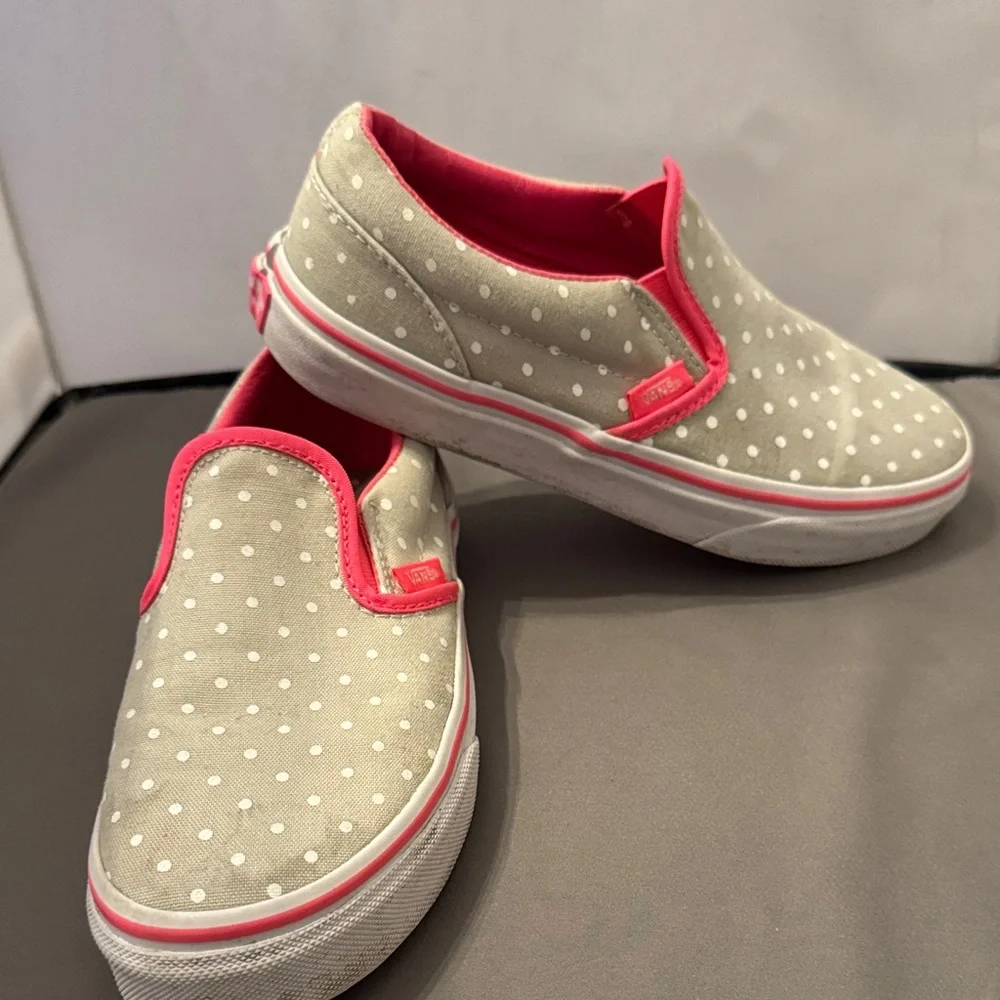 Vans Kids' Slip-On Sneakers‎ - Grey and Pink size 2.5