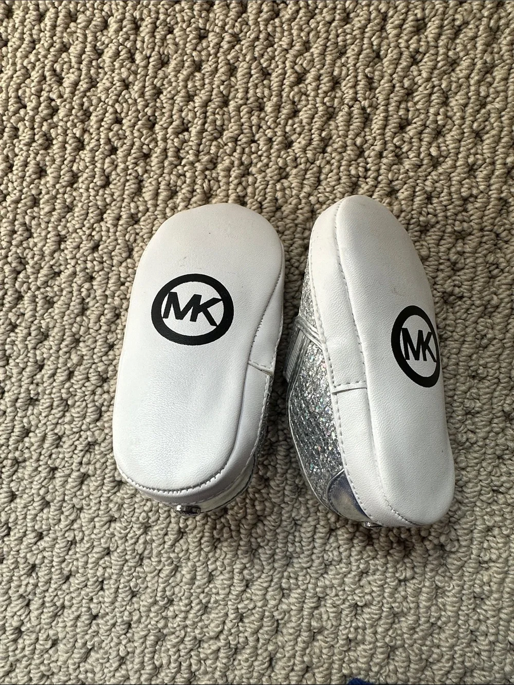Michael Kors Girls' Silver Holographic Slip-On Sneakers