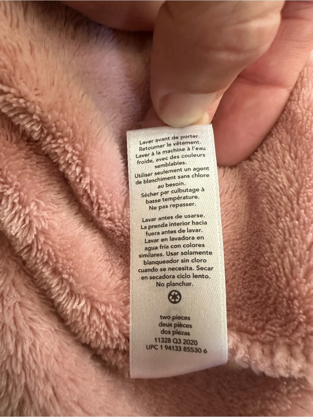 Carters Pink Fleece Pull Over Teddy Hoodie