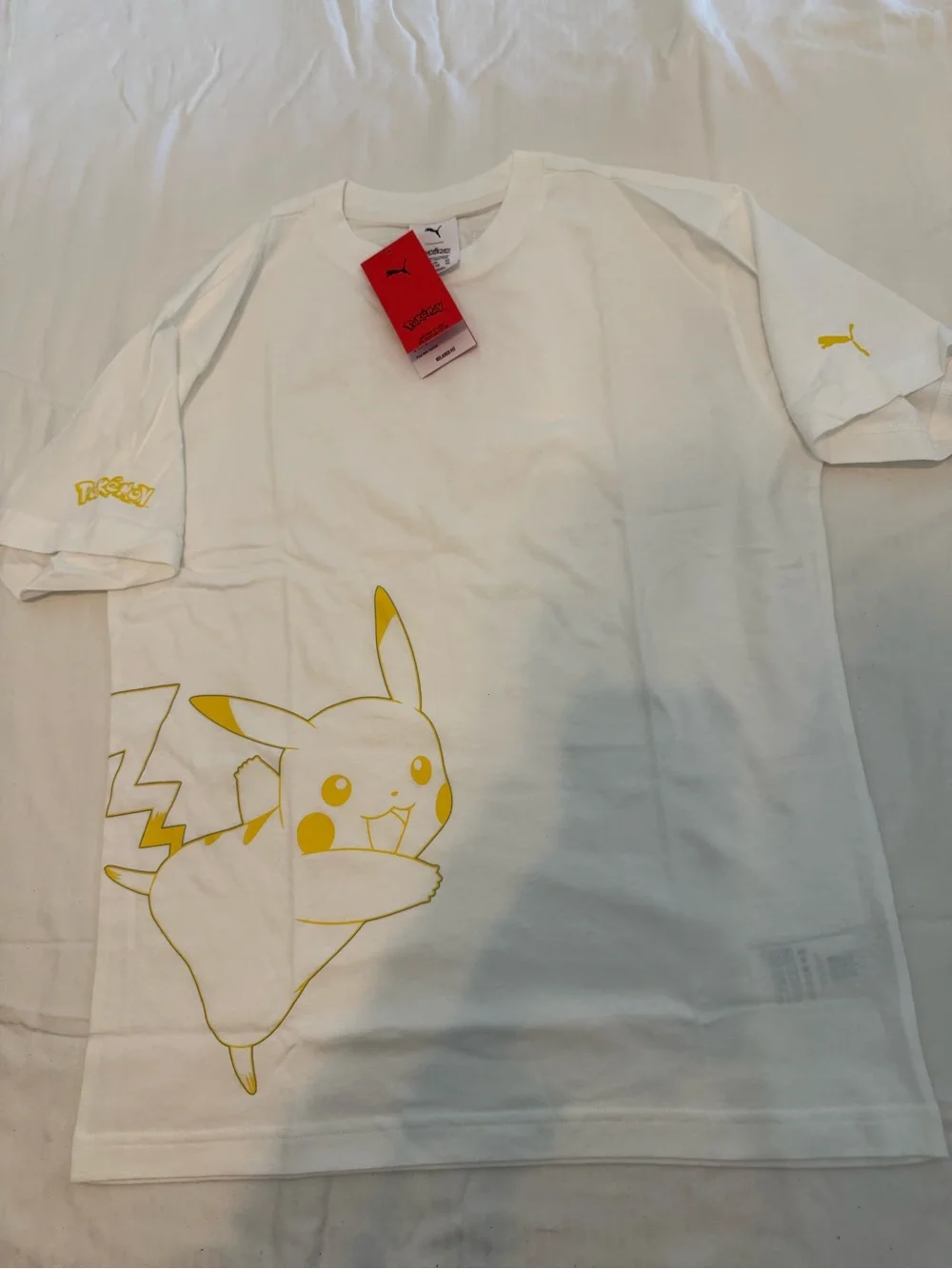 New boys Puma sz M 11-12, L 13-14 Yellow & Black Pikachu Hoodie Set shirt, pants