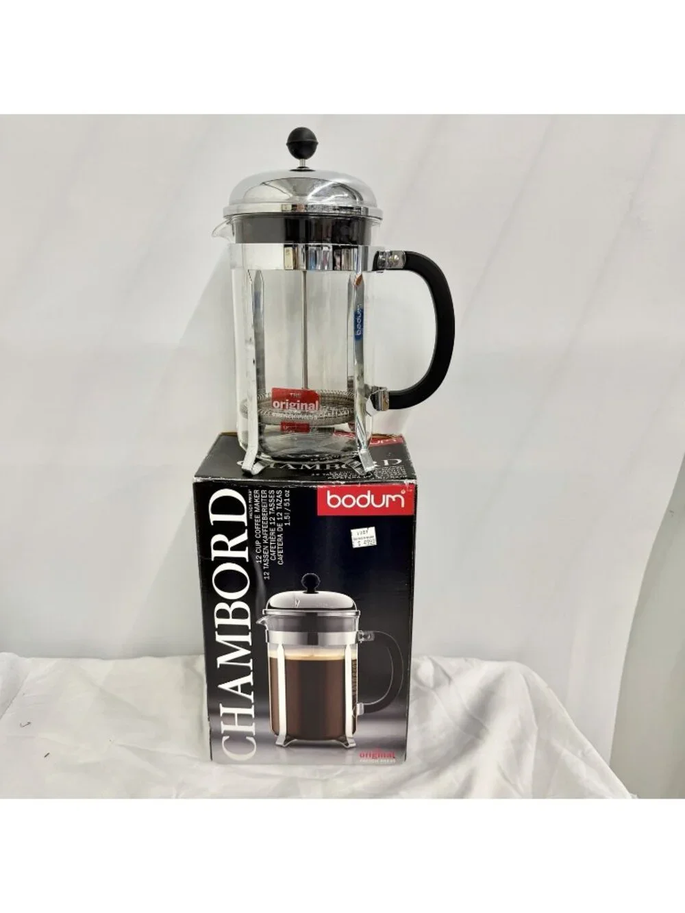 Bodum Chambord 12 cup French Press Coffee Maker 51 oz Chrome