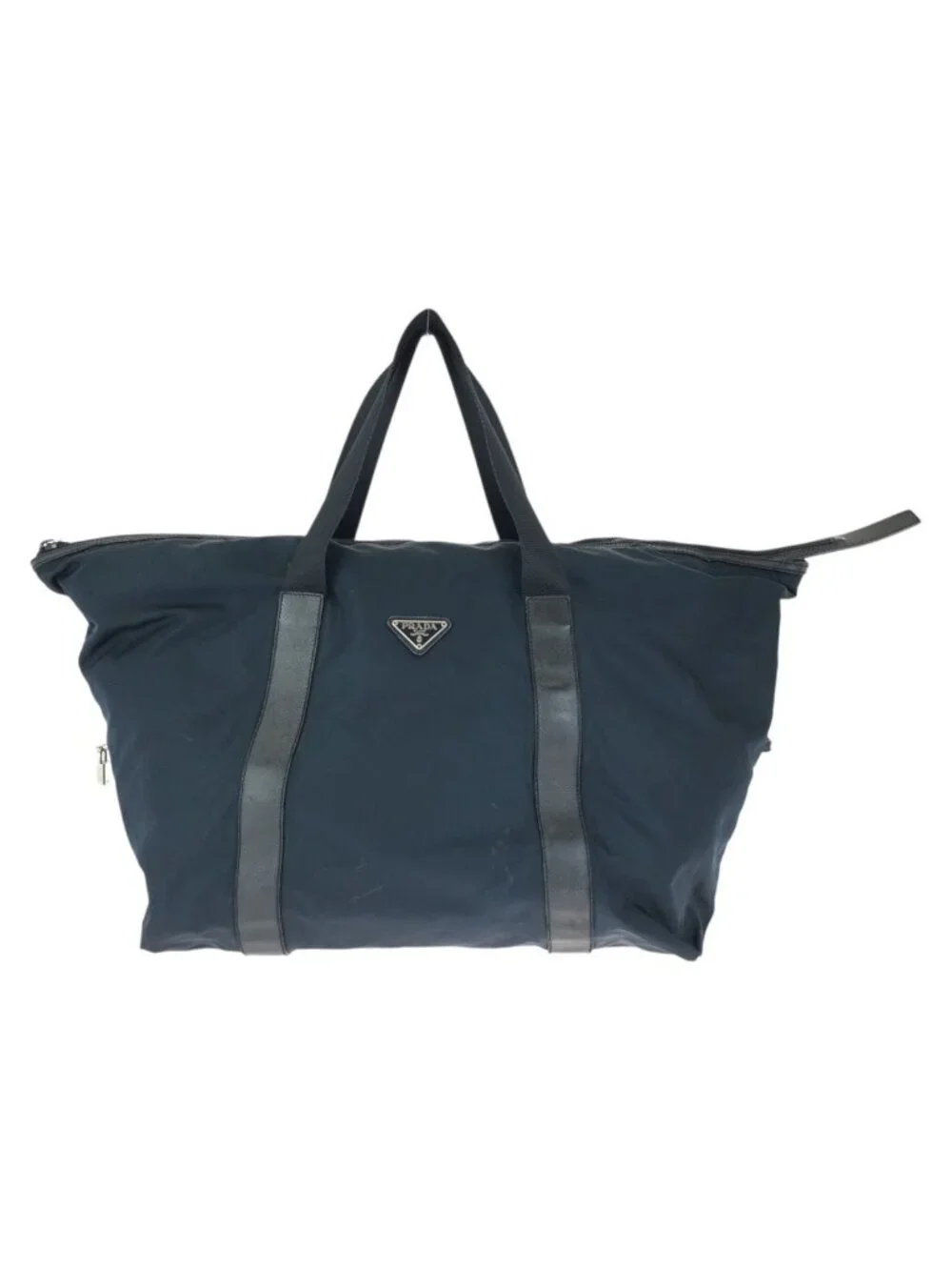 Prada Tessuto Saffiano Navy Nylon Leather Boston