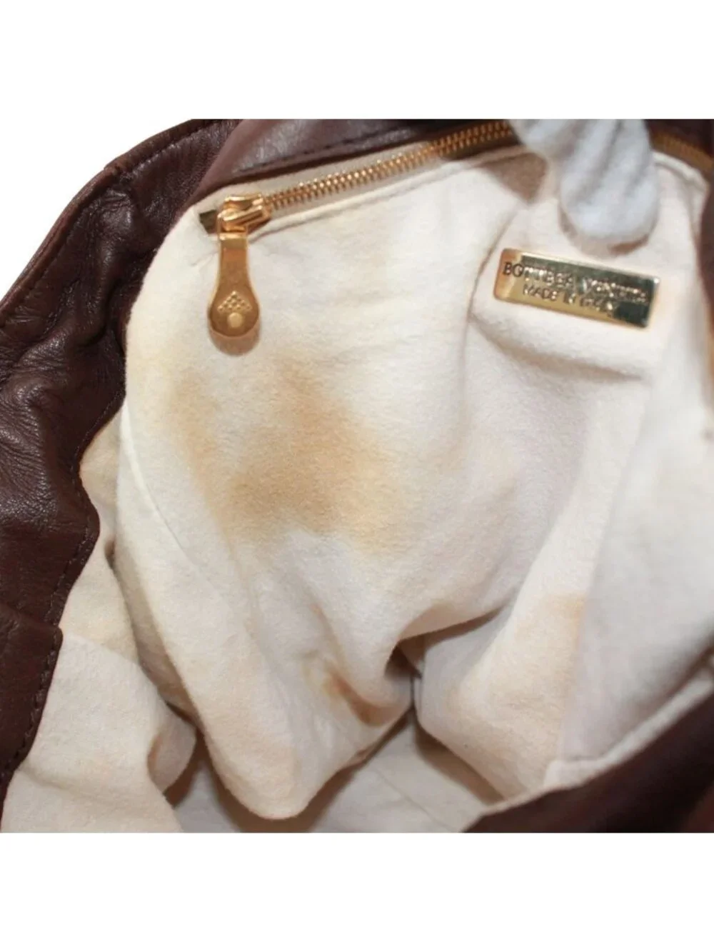 Bottega Veneta Intrecciato Backpack Leather Brown Gold