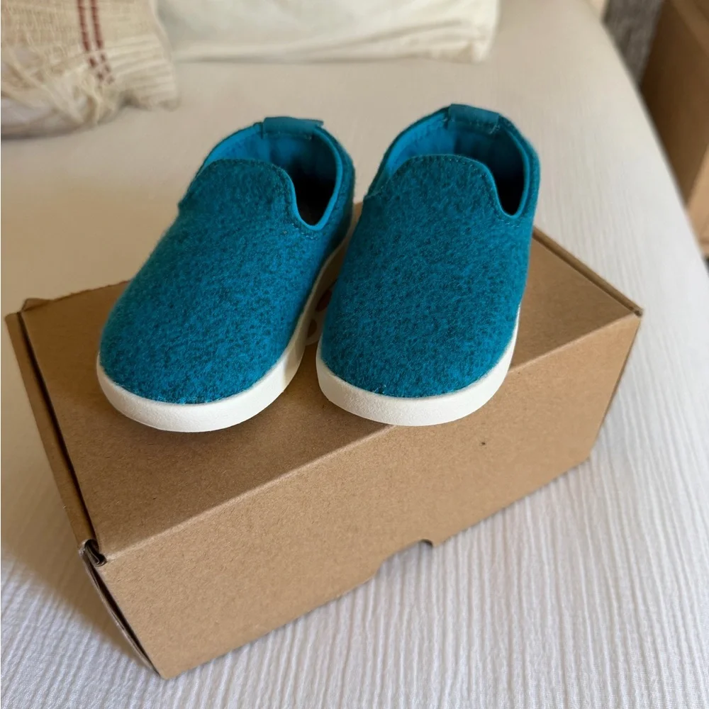 allbirds Kids Teal Slip-On Wool Sneakers