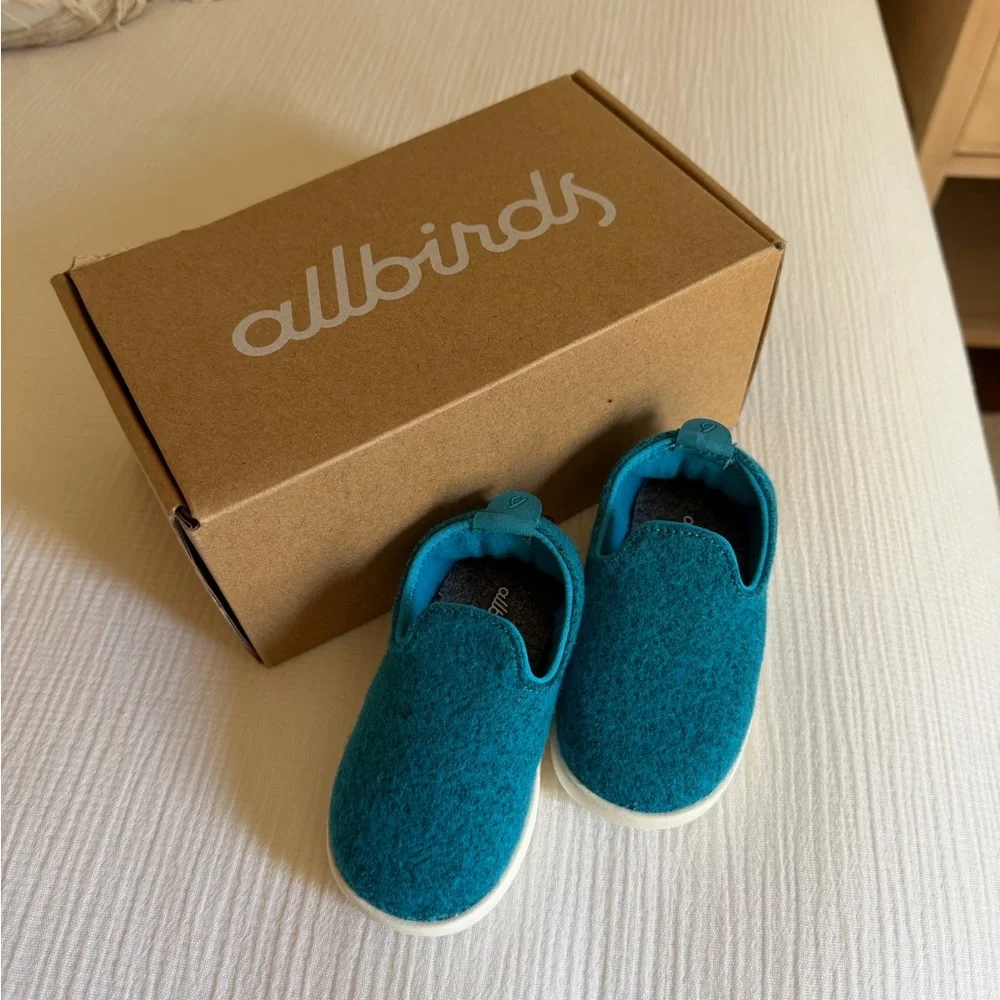 allbirds Kids Teal Slip-On Wool Sneakers