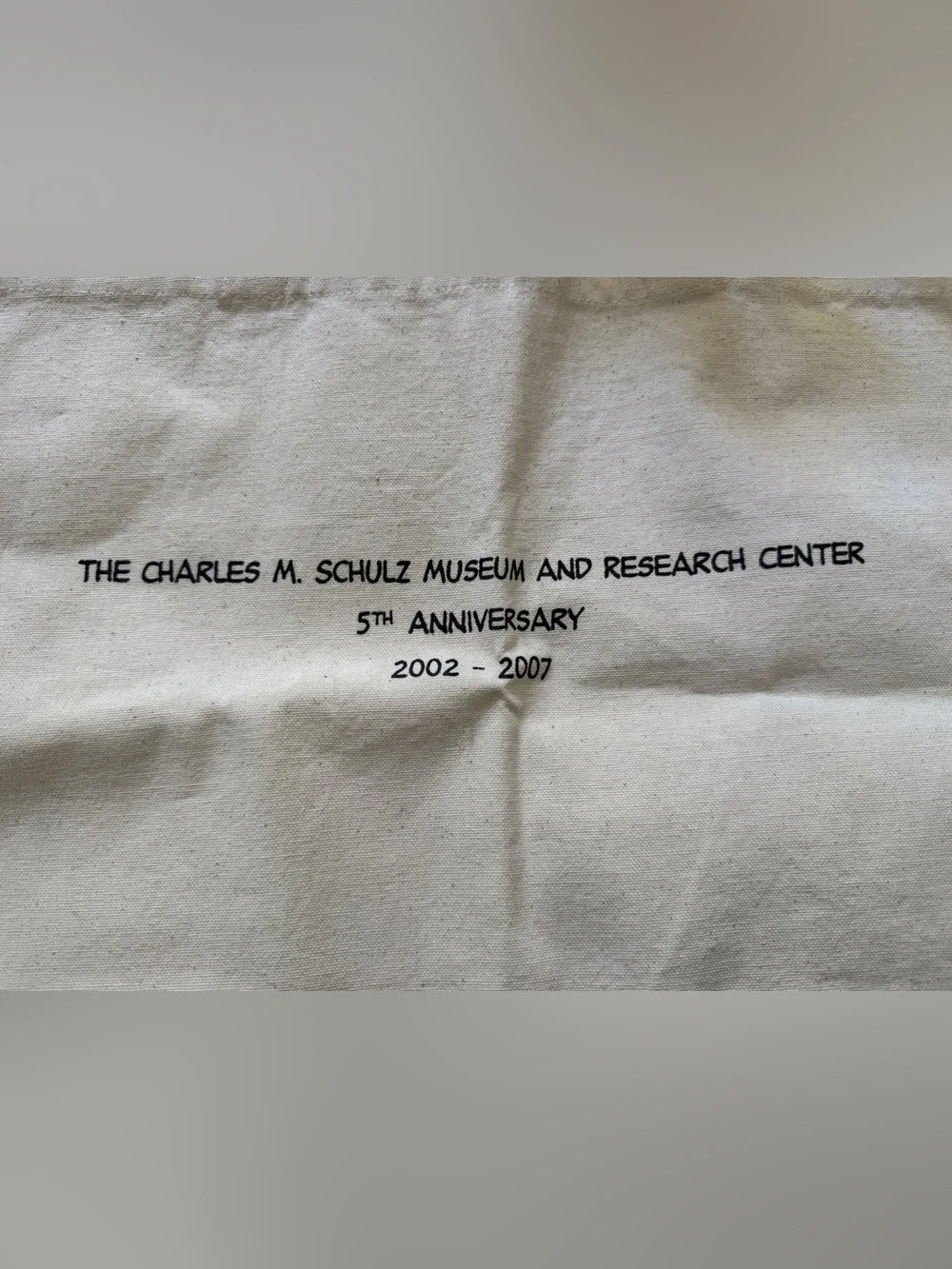 The Charles M Schulz Museum 5th Anniversary Canvas Tote Bag with Comic Strip