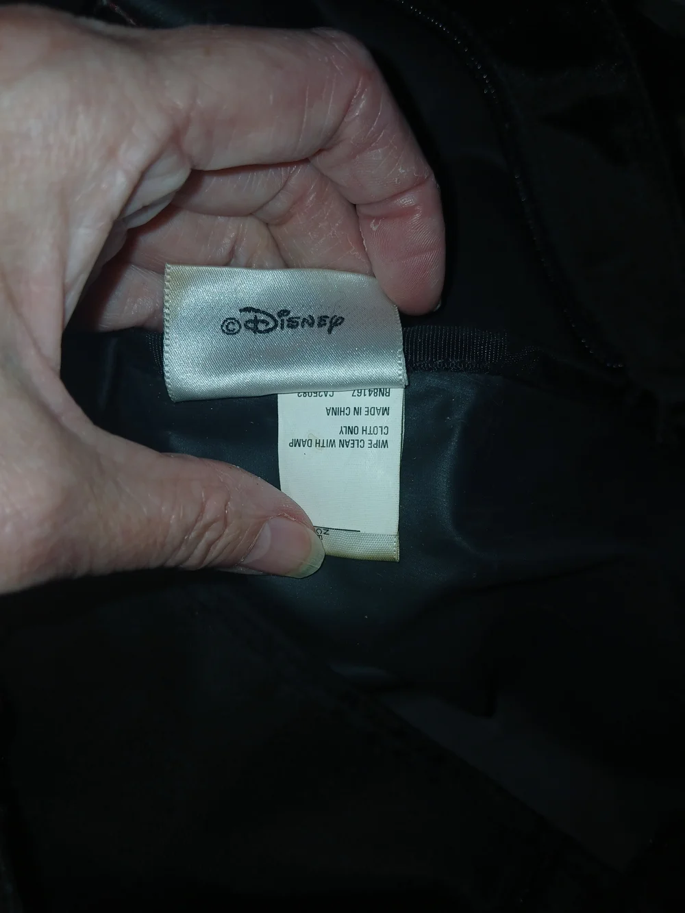 Disney Walt Disney World Black Tote with Red, Yellow, Green, Blue Accents