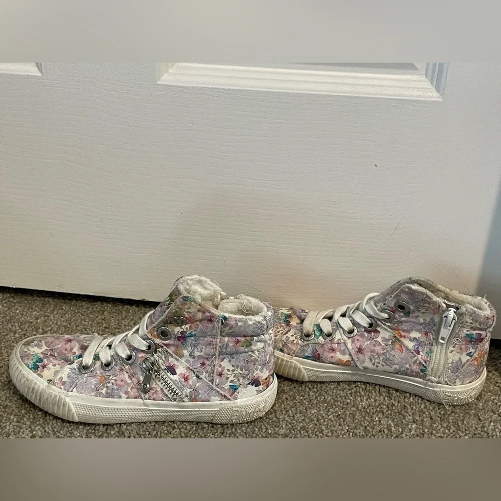 Blowfish Floral Distressed Canvas High-Top Sneakers