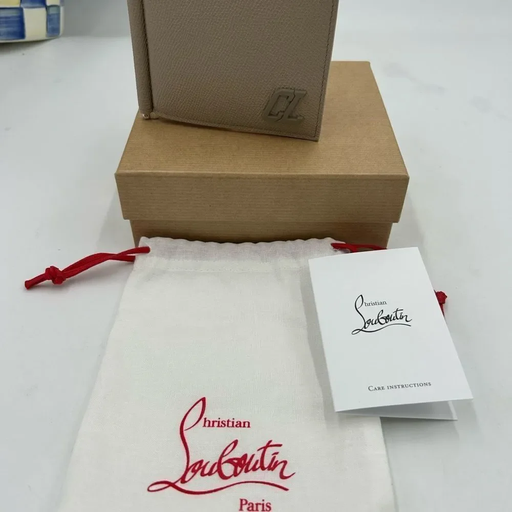 Men's Christian Louboutin calf leather wallet made in Italy NWT