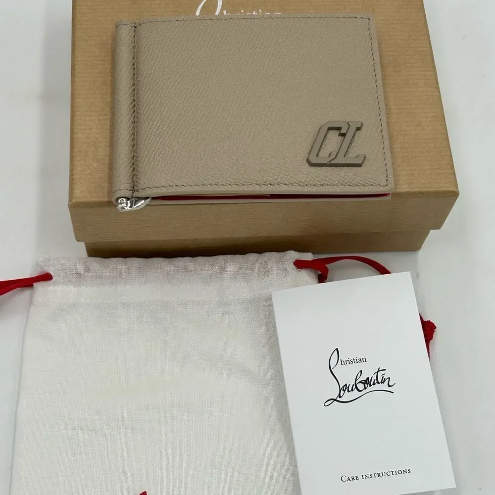 Men's Christian Louboutin calf leather wallet made in Italy NWT