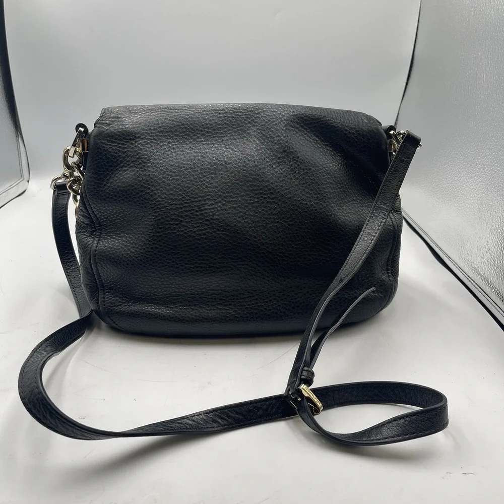 Michael Kors Bedford Leather Shoulder Crossbody Bag Black