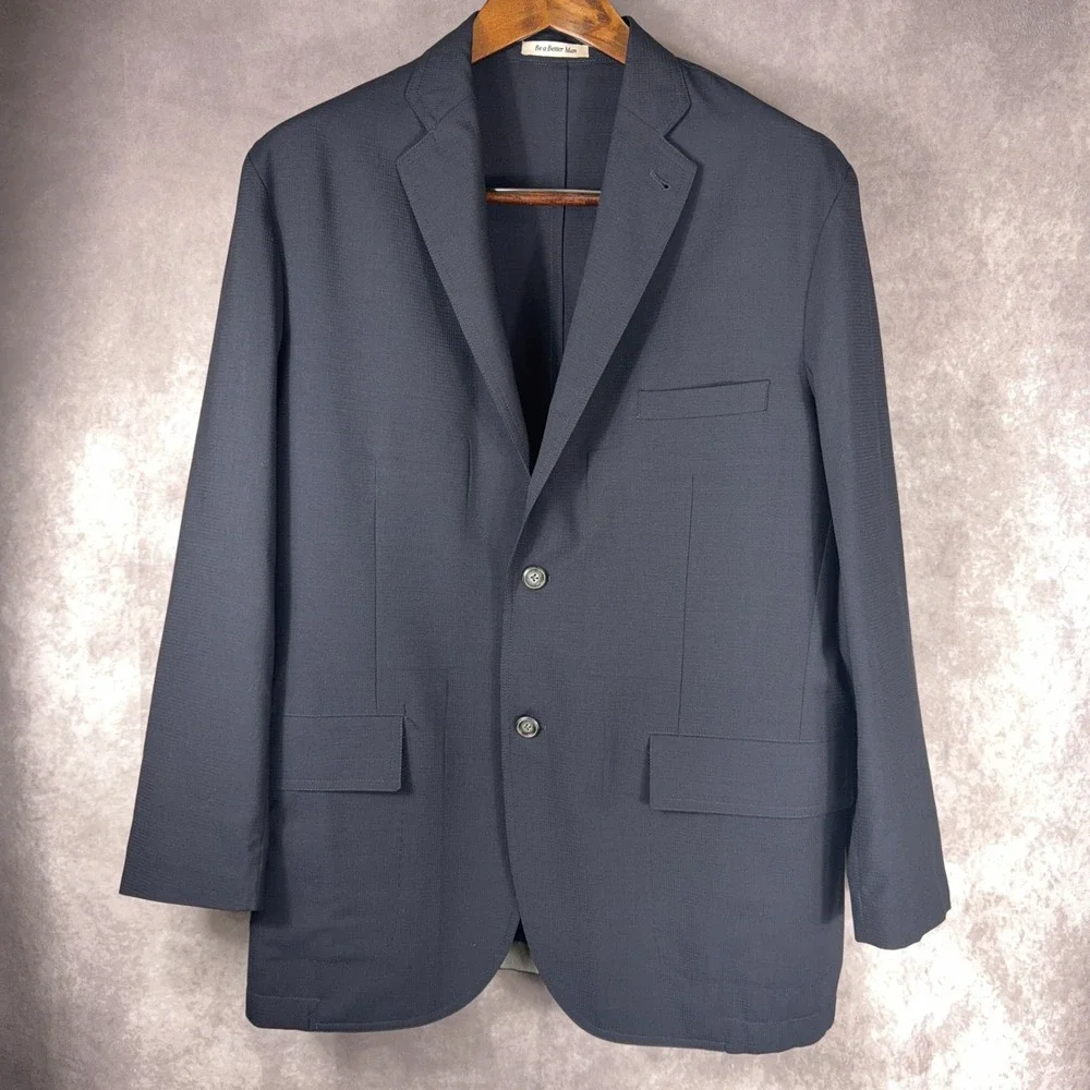 Richard Choi The Light Jacket Wool Coolmax‎ Blend Blazer 54L Navy Blue Suit Coat