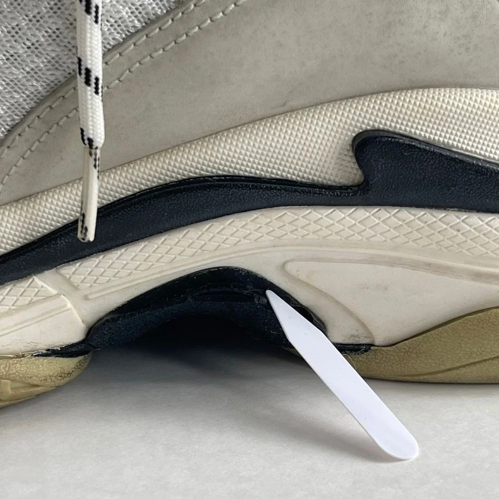 Balenciaga Triple S Sneakers Size 45 / US 11 Beige White Red Distressed