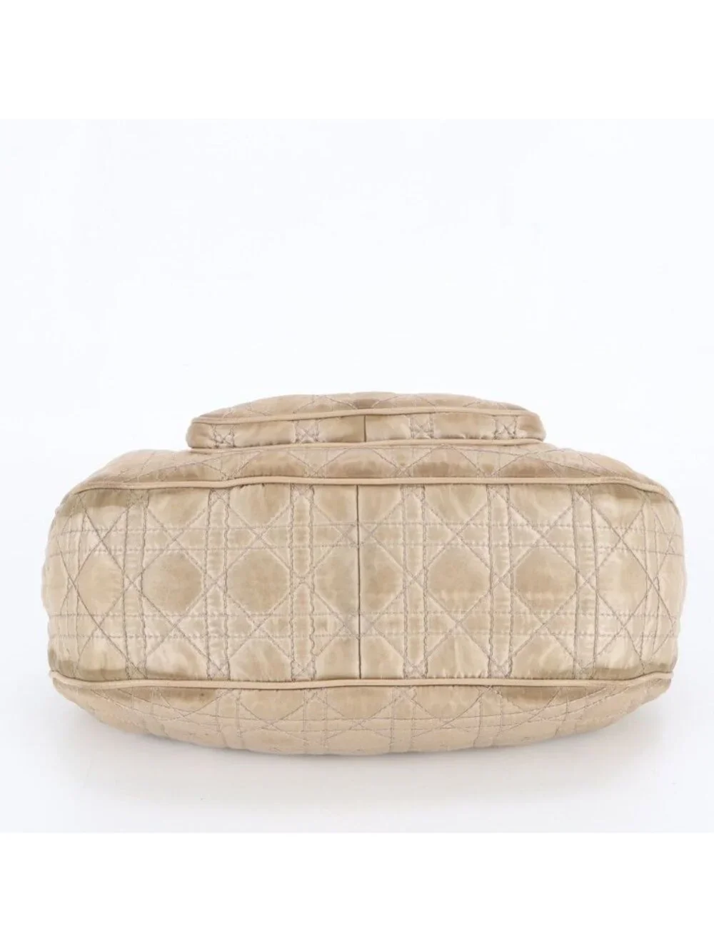 Dior Cannage Leather Handbag Tote Beige Gold