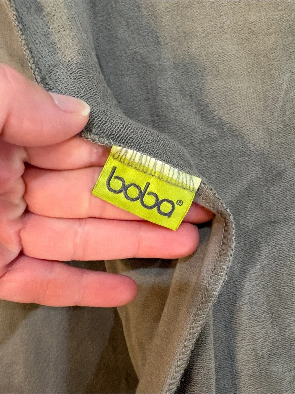 Boba wrap!  Gray. Stretchy.